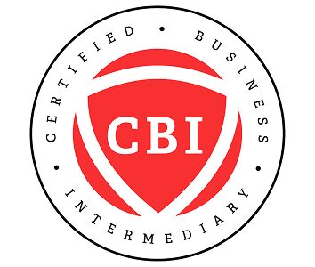 White background with a logo featuring the text "Certified Business Intermediary" in the center